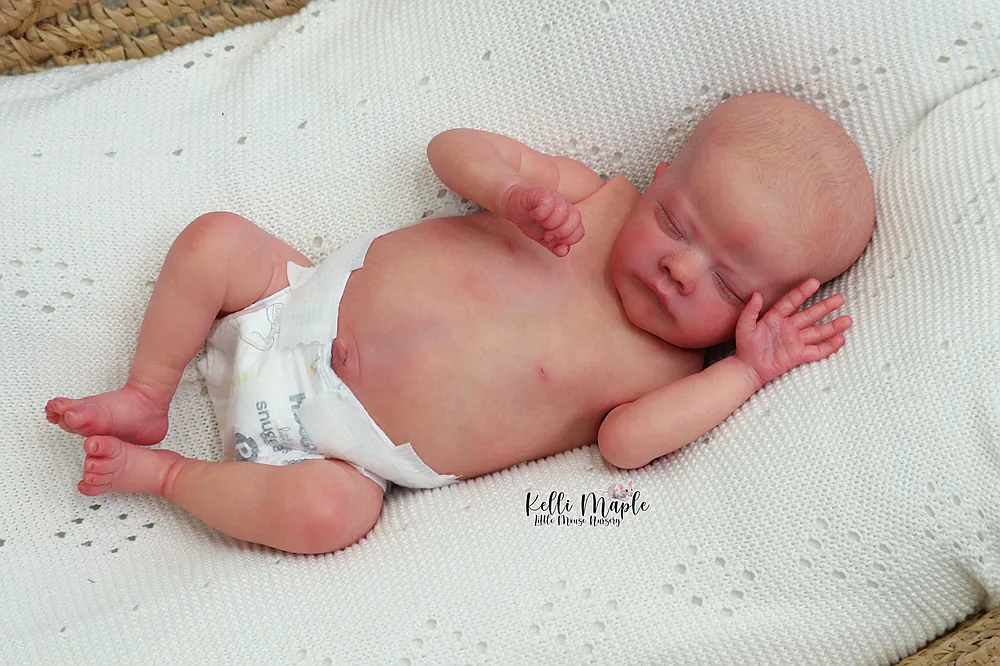 Lifelike Lil Prem reborn preemie doll with belly plate Laura Lee Eagles