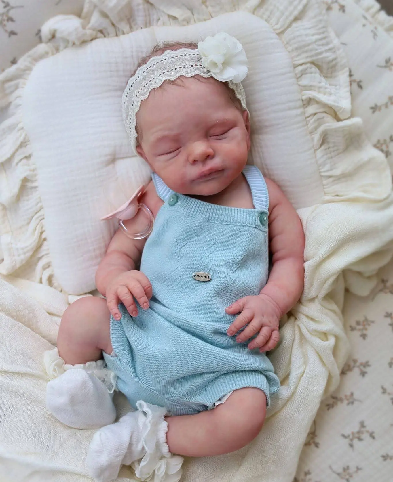 Posie silicone reborn doll rooted hair detail micro rooted mohair