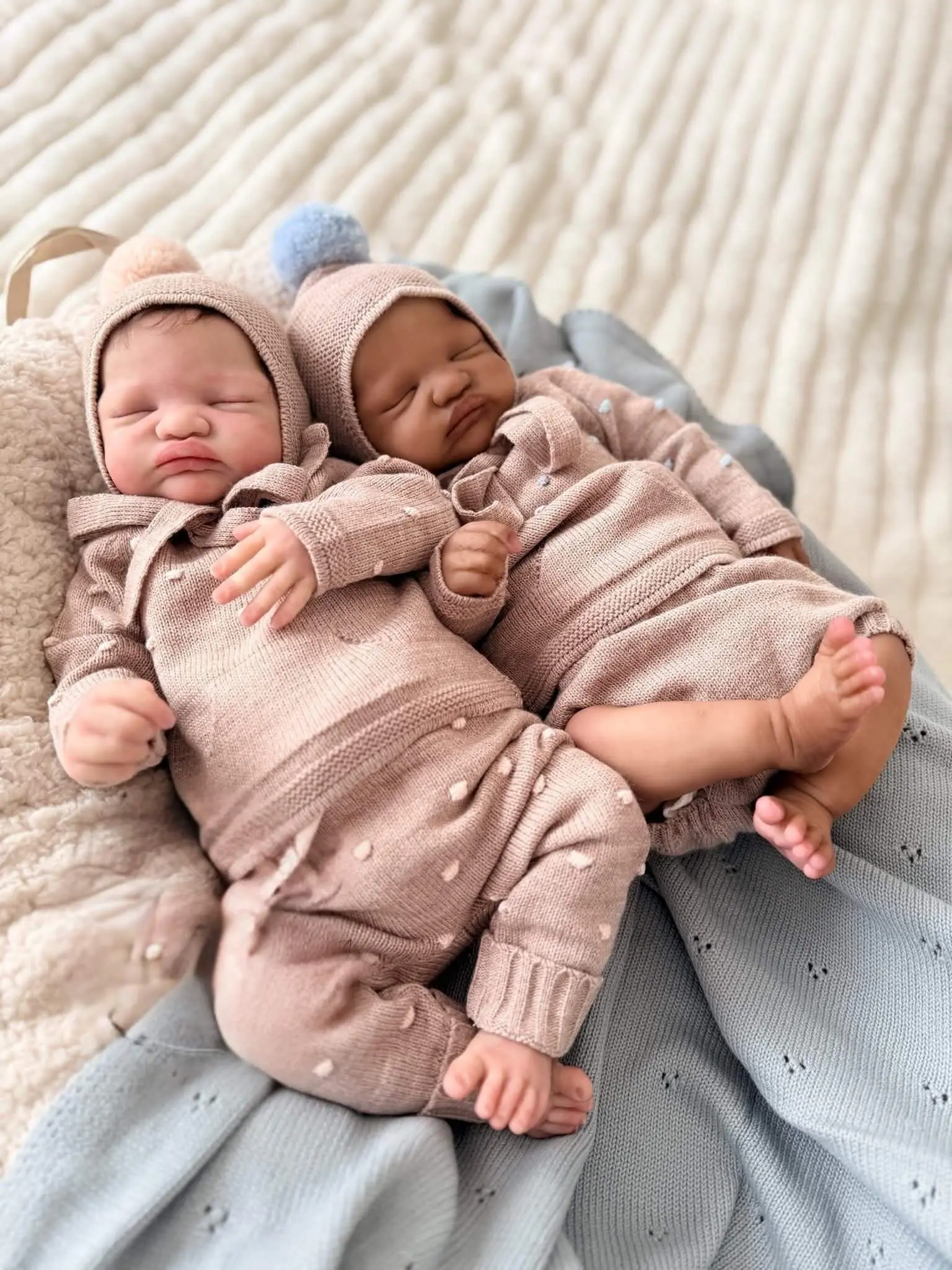 Emilie Olive and Emmett Oliver Full Body Silicone Twin Reborn Dolls - Alternate View